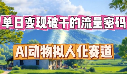 单日变现破k的流量密码，AI动物拟人化赛道-佰校通网创