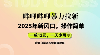 哔哩哔哩暴力拉新:2025年新风口,一单12元,一天数张(附开白渠道和保姆级教程)-佰校通网创